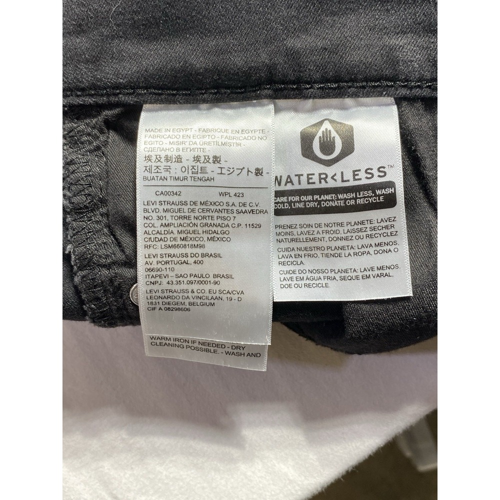 Levi's Women's Black Dark Wash Denim Slim Jeans Mid Rise Water Less 5-Pocket - Picture 7 of 8
